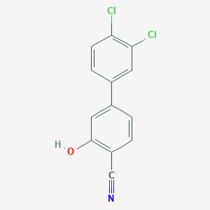 molecular formula C13H7Cl2NO B6376862 2-Cyano-5-(3,4-dichlorophenyl)phenol, 95% CAS No. 1261964-78-6