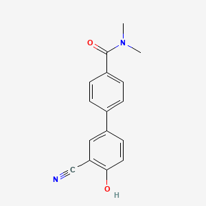 molecular formula C16H14N2O2 B6376876 2-Cyano-4-[4-(N,N-dimethylaminocarbonyl)phenyl]phenol, 95% CAS No. 1261918-22-2
