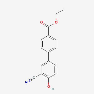 molecular formula C16H13NO3 B6376915 2-Cyano-4-(4-ethoxycarbonylphenyl)phenol, 95% CAS No. 1261952-91-3