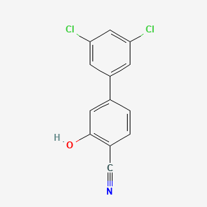 molecular formula C13H7Cl2NO B6376924 2-Cyano-5-(3,5-dichlorophenyl)phenol, 95% CAS No. 1261984-06-8