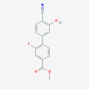 molecular formula C15H10FNO3 B6376934 2-Cyano-5-(2-fluoro-4-methoxycarbonylphenyl)phenol, 95% CAS No. 1261889-80-8