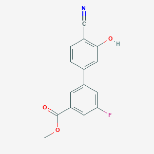 molecular formula C15H10FNO3 B6376954 2-Cyano-5-(3-fluoro-5-methoxycarbonylphenyl)phenol, 95% CAS No. 1261975-83-0