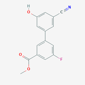 molecular formula C15H10FNO3 B6376975 3-Cyano-5-(3-fluoro-5-methoxycarbonylphenyl)phenol, 95% CAS No. 1261890-00-9