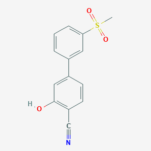 molecular formula C14H11NO3S B6376986 2-Cyano-5-(3-methylsulfonylphenyl)phenol, 95% CAS No. 1261918-41-5