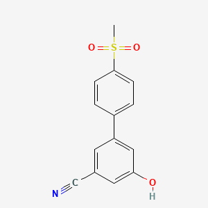 molecular formula C14H11NO3S B6377018 3-Cyano-5-(4-methylsulfonylphenyl)phenol, 95% CAS No. 1261925-00-1