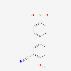 molecular formula C14H11NO3S B6377023 2-Cyano-4-(4-methylsulfonylphenyl)phenol, 95% CAS No. 1261891-91-1