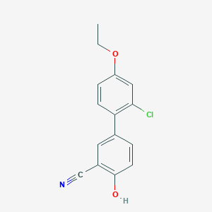 molecular formula C15H12ClNO2 B6377057 4-(2-Chloro-4-ethoxyphenyl)-2-cyanophenol, 95% CAS No. 1261950-89-3