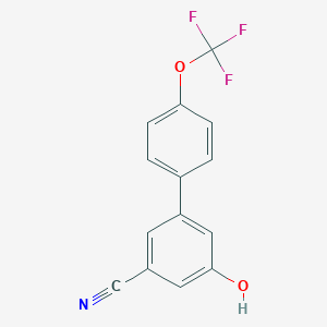 molecular formula C14H8F3NO2 B6377073 3-Cyano-5-(4-trifluoromethoxyphenyl)phenol, 95% CAS No. 1261987-22-7