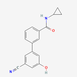 molecular formula C17H14N2O2 B6377087 3-Cyano-5-[3-(cyclopropylaminocarbonyl)phenyl]phenol, 95% CAS No. 1261965-19-8