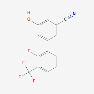 molecular formula C14H7F4NO B6377090 3-Cyano-5-(2-fluoro-3-trifluoromethylphenyl)phenol, 95% CAS No. 1261965-29-0