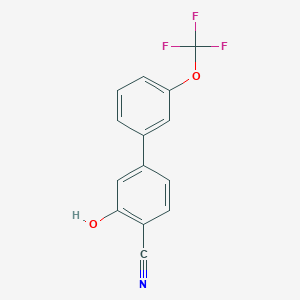 molecular formula C14H8F3NO2 B6377103 2-Cyano-5-(3-trifluoromethoxyphenyl)phenol, 95% CAS No. 1261796-05-7