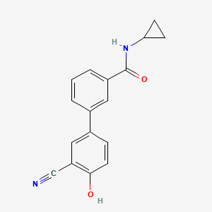 molecular formula C17H14N2O2 B6377107 2-Cyano-4-[3-(cyclopropylaminocarbonyl)phenyl]phenol, 95% CAS No. 1261986-93-9