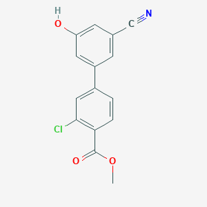 molecular formula C15H10ClNO3 B6377169 5-(3-Chloro-4-methoxycarbonylphenyl)-3-cyanophenol, 95% CAS No. 1261918-56-2