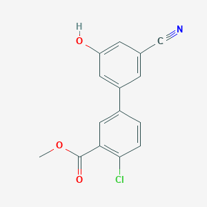 molecular formula C15H10ClNO3 B6377186 5-(4-Chloro-3-methoxycarbonylphenyl)-3-cyanophenol, 95% CAS No. 1261898-05-8