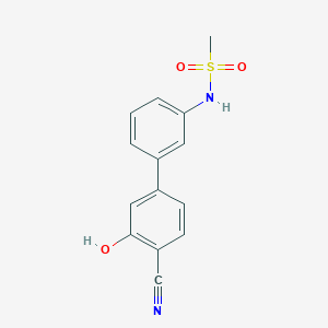 molecular formula C14H12N2O3S B6377208 2-Cyano-5-(3-methylsulfonylaminophenyl)phenol, 95% CAS No. 1261918-58-4