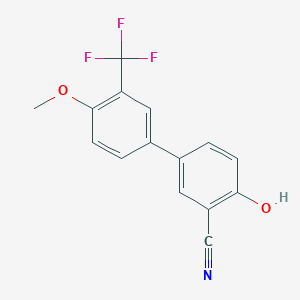 molecular formula C15H10F3NO2 B6377224 2-Cyano-4-(4-methoxy-3-trifluoromethylphenyl)phenol, 95% CAS No. 1261901-78-3