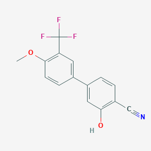 molecular formula C15H10F3NO2 B6377238 2-Cyano-5-(4-methoxy-3-trifluoromethylphenyl)phenol, 95% CAS No. 1261969-06-5