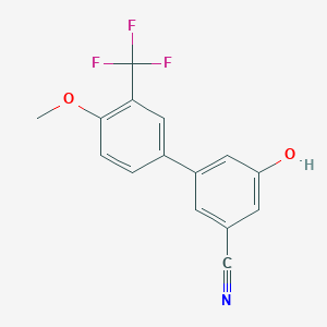 molecular formula C15H10F3NO2 B6377240 3-Cyano-5-(4-methoxy-3-trifluoromethylphenyl)phenol, 95% CAS No. 1261895-03-7