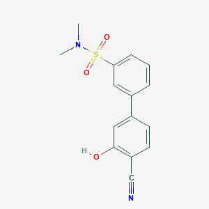 molecular formula C15H14N2O3S B6377292 2-Cyano-5-(3-N,N-dimethylsulfamoylphenyl)phenol, 95% CAS No. 1261965-39-2