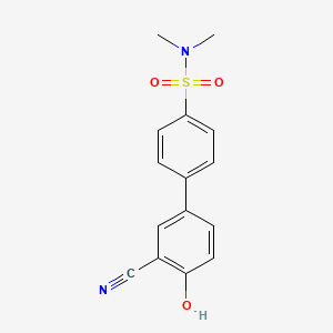 molecular formula C15H14N2O3S B6377300 2-Cyano-4-(4-N,N-dimethylsulfamoylphenyl)phenol, 95% CAS No. 1261901-87-4