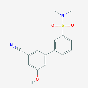 molecular formula C15H14N2O3S B6377305 3-Cyano-5-(3-N,N-dimethylsulfamoylphenyl)phenol, 95% CAS No. 1261984-48-8