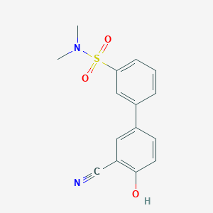 molecular formula C15H14N2O3S B6377317 2-Cyano-4-(3-N,N-dimethylsulfamoylphenyl)phenol, 95% CAS No. 1261953-21-2