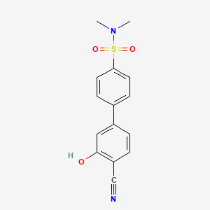 molecular formula C15H14N2O3S B6377360 2-Cyano-5-(4-N,N-dimethylsulfamoylphenyl)phenol, 95% CAS No. 1261942-67-9