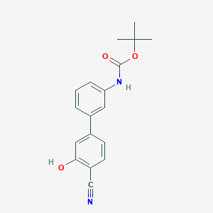 molecular formula C18H18N2O3 B6377368 5-(3-BOC-Aminophenyl)-2-cyanophenol, 95% CAS No. 1261984-64-8