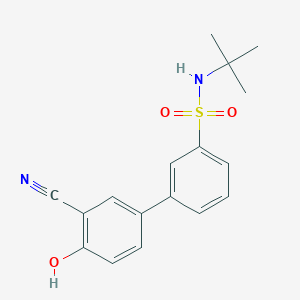 molecular formula C17H18N2O3S B6377392 4-(3-t-Butylsulfamoylphenyl)-2-cyanophenol, 95% CAS No. 1261984-74-0