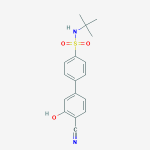 molecular formula C17H18N2O3S B6377400 5-(4-t-Butylsulfamoylphenyl)-2-cyanophenol, 95% CAS No. 1261943-10-5