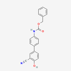 molecular formula C21H16N2O3 B6377418 4-(4-Cbz-Aminopheny)-2-cyanophenol, 95% CAS No. 1261965-44-9