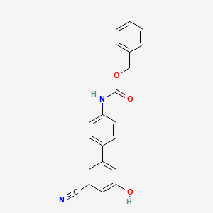 molecular formula C21H16N2O3 B6377426 5-(4-Cbz-Aminopheny)-3-cyanophenol, 95% CAS No. 1261994-75-5