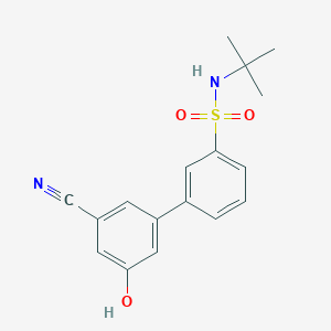 molecular formula C17H18N2O3S B6377428 5-(3-t-Butylsulfamoylphenyl)-3-cyanophenol, 95% CAS No. 1261930-01-1