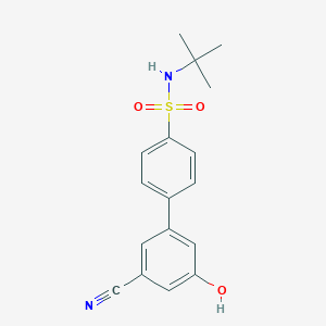 molecular formula C17H18N2O3S B6377436 5-(4-t-Butylsulfamoylphenyl)-3-cyanophenol, 95% CAS No. 1261953-32-5
