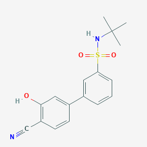 molecular formula C17H18N2O3S B6377446 5-(3-t-Butylsulfamoylphenyl)-2-cyanophenol, 95% CAS No. 1261953-28-9