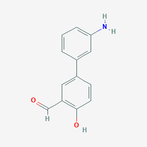 molecular formula C13H11NO2 B6377461 4-(3-Aminophenyl)-2-formylphenol, 95% CAS No. 1111120-25-2