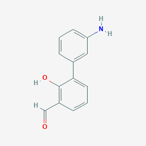 molecular formula C13H11NO2 B6377469 6-(3-Aminophenyl)-2-formylphenol, 95% CAS No. 1261918-64-2