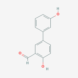 molecular formula C13H10O3 B6377471 2-Formyl-4-(3-hydroxyphenyl)phenol, 95% CAS No. 1098984-10-1