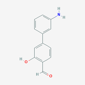 molecular formula C13H11NO2 B6377483 5-(3-Aminophenyl)-2-formylphenol, 95% CAS No. 1261950-14-4