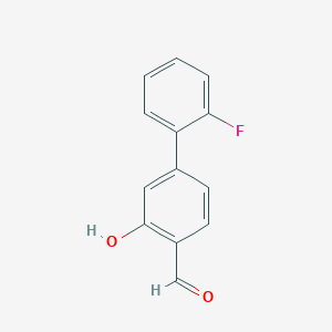 molecular formula C13H9FO2 B6377496 5-(2-Fluorophenyl)-2-formylphenol, 95% CAS No. 1261898-09-2