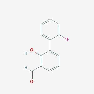 molecular formula C13H9FO2 B6377530 6-(2-Fluorophenyl)-2-formylphenol, 95% CAS No. 1261891-96-6