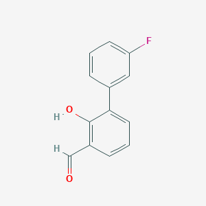 molecular formula C13H9FO2 B6377535 6-(3-Fluorophenyl)-2-formylphenol, 95% CAS No. 1258634-92-2