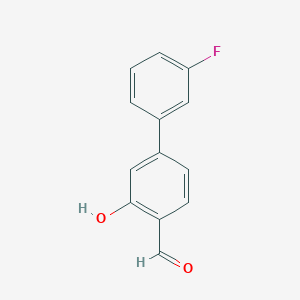 molecular formula C13H9FO2 B6377550 5-(3-Fluorophenyl)-2-formylphenol, 95% CAS No. 1262003-02-0
