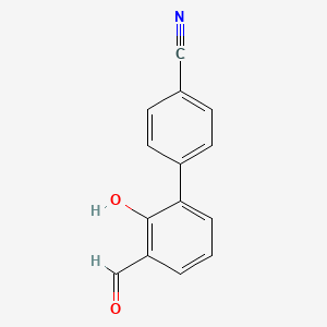 molecular formula C14H9NO2 B6377555 6-(4-Cyanophenyl)-2-formylphenol, 95% CAS No. 769971-98-4