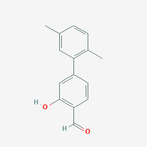 molecular formula C15H14O2 B6377590 5-(2,5-Dimethylphenyl)-2-formylphenol, 95% CAS No. 1261907-14-5