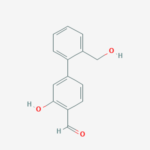 molecular formula C14H12O3 B6377630 2-Formyl-5-(2-hydroxymethylphenyl)phenol, 95% CAS No. 1261925-08-9