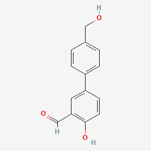 molecular formula C14H12O3 B6377674 2-Formyl-4-(4-hydroxymethylphenyl)phenol, 95% CAS No. 1098984-09-8