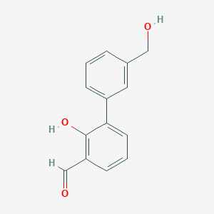 molecular formula C14H12O3 B6377678 2-Formyl-6-(3-hydroxymethylphenyl)phenol, 95% CAS No. 1261918-75-5