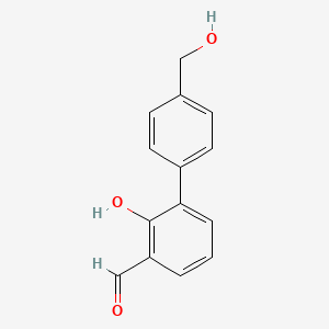 molecular formula C14H12O3 B6377693 2-Formyl-6-(4-hydroxymethylphenyl)phenol, 95% CAS No. 1261898-11-6