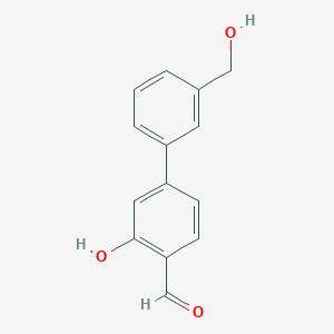 molecular formula C14H12O3 B6377698 2-Formyl-5-(3-hydroxymethylphenyl)phenol, 95% CAS No. 1261965-70-1
